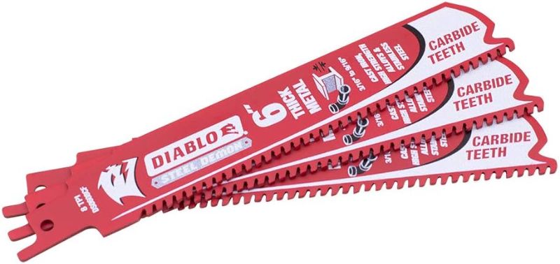 Photo 1 of 3 Pack 6 inch 8 TPI Diablo Steel Demon Carbide Reciprocating Saw Blades 
