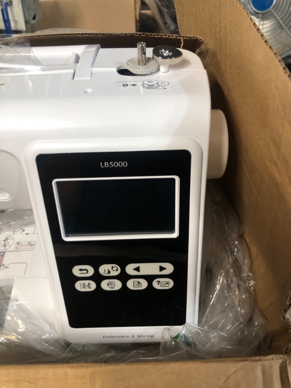 Photo 4 of *NOT TESTED** Brother LB5000 Sewing and Embroidery Machine, 80 Built-in Designs, 103 Built-in Stitches, Computerized, 4" x 4" Hoop Area, 3.7" LCD Touchscreen Display, 7 Included Feet LB5000 Machine