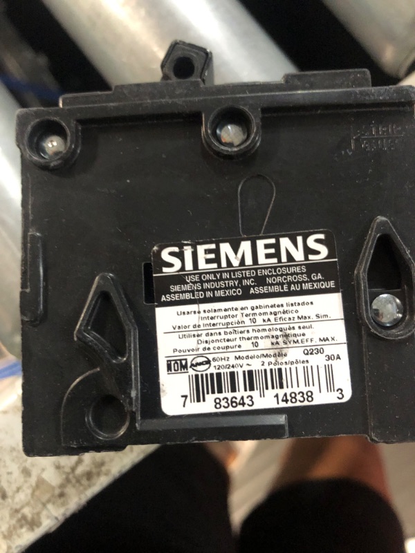 Photo 2 of *NOT TESTED** Siemens 30 Amp Double-Pole Type QP Circuit Breaker