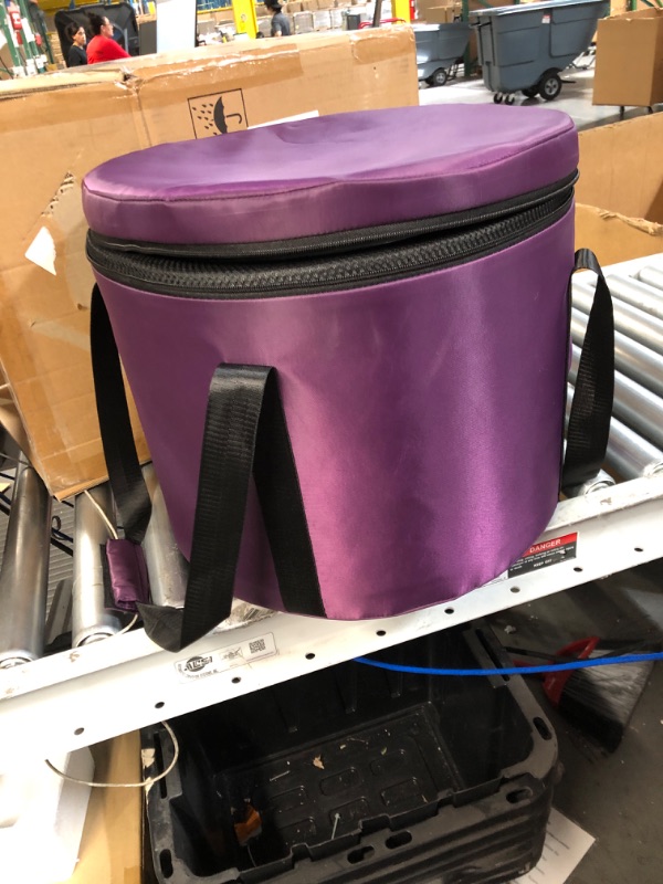 Photo 3 of **STOCK PHOTO REFERENCE ONLY** Huntley Equestrian Deluxe Grooming Bag, Designed Easy Access Multi Pocket Zipper Top Closure Double Handles Shoulder Strap Exterior Pockets One Size Purple