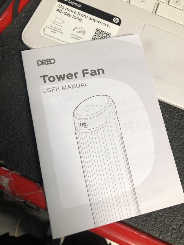 Photo 2 of **NO REMOTE,NOT TESTED** Dreo Cruiser Pro Tower Fan 90° Oscillating Fans with Remote, Quiet Cooling,12 Modes, 12H Timer, Space-Saving, LED Display with Touch Control, 40” Portable Floor Bladeless Fan for Bedroom Home Office