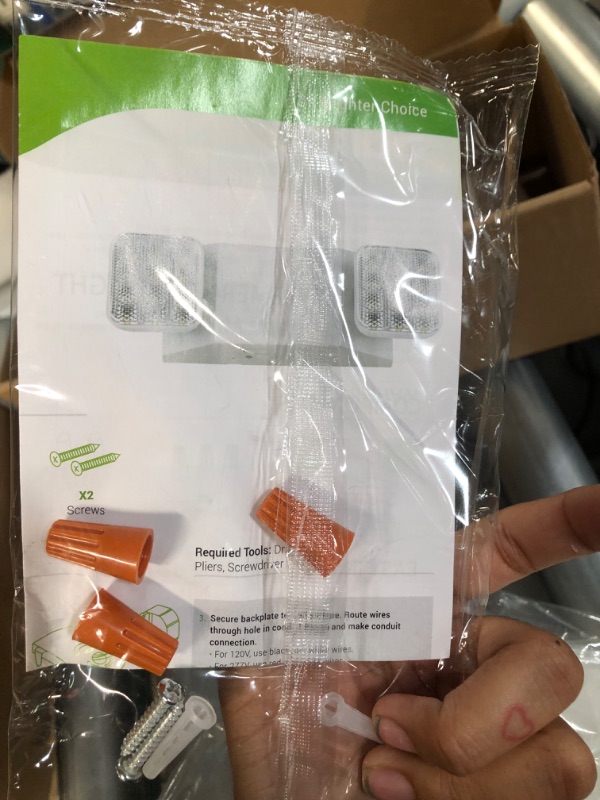 Photo 1 of LED Emergency Light with Battery Backup, Commercial Emergency Light, Two Adjustable Heads Home Power Outage Emergency Light, 120-277V AC, UL Listed 1-Pack