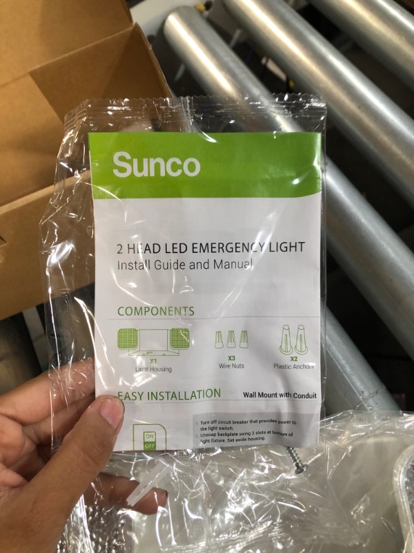 Photo 1 of LED Emergency Light with Battery Backup, Commercial Emergency Light, Two Adjustable Heads Home Power Outage Emergency Light, 120-277V AC, UL Listed 1-Pack