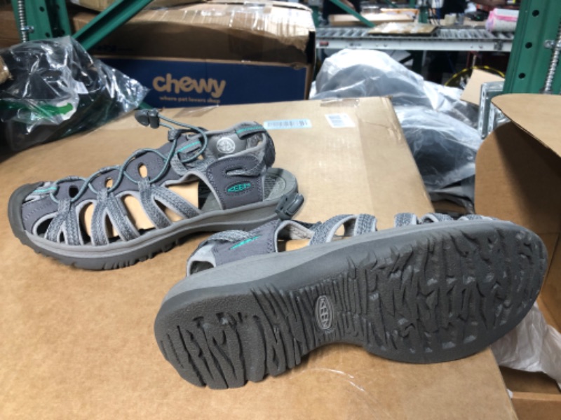 Photo 2 of KEEN Women's Whisper Closed Toe Sport Sandals 10 Medium Grey/Peacock Green