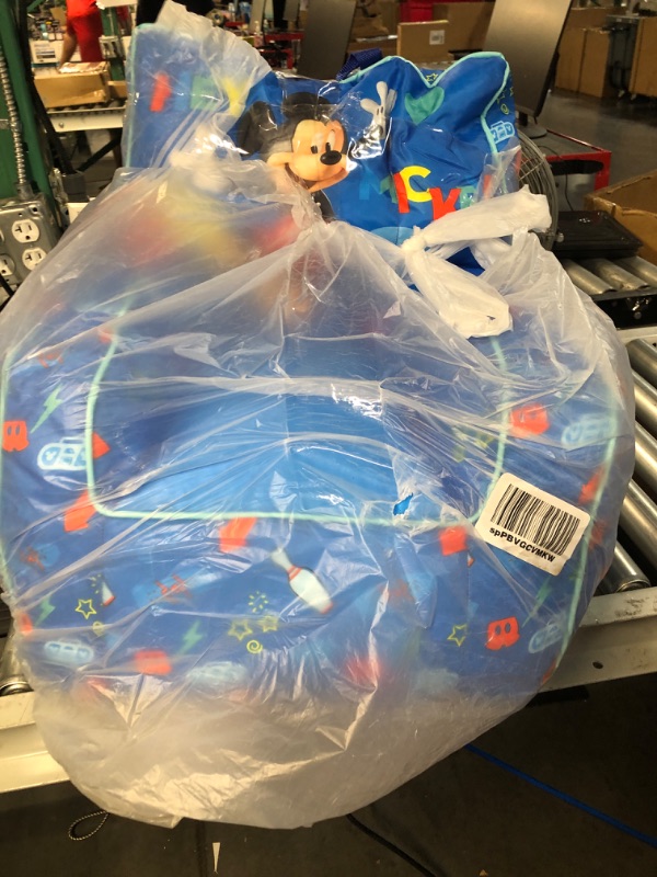 Photo 2 of Disney Mickey Mouse Kids Nylon Bean Bag Chair with Piping & Top Carry Handle