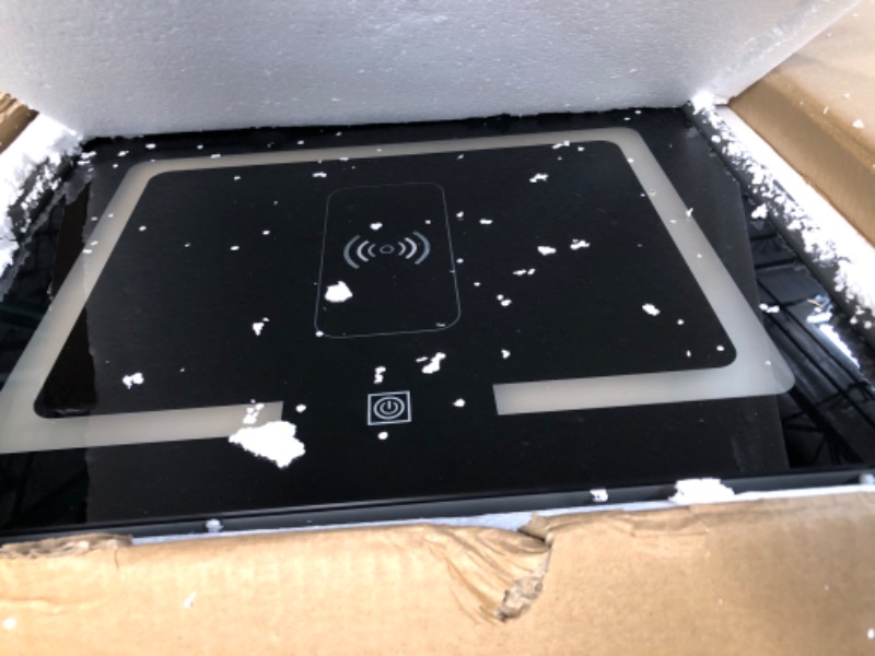 Photo 1 of Smart Nightstands with Wireless Charging Station, USB Port, Nightstand with 3 Color LED Lights and Speaker, Modern Wooden End Side Table for Bedroom, Dorm, 2 Storage Drawers Grey-right 20"x16"x18"