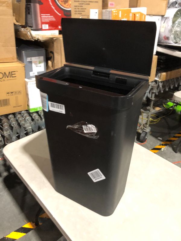 Photo 7 of *MINOR DENT* iTouchless Prime 13.2 Gallon Plastic Sensor Trash Can, Slim and Space-Saving, Durable Dent-Proof Construction, Automatic Bin Great for Kitchen, Home, Office, Business, Garage, Black Color 13 Gal, Plastic, Black