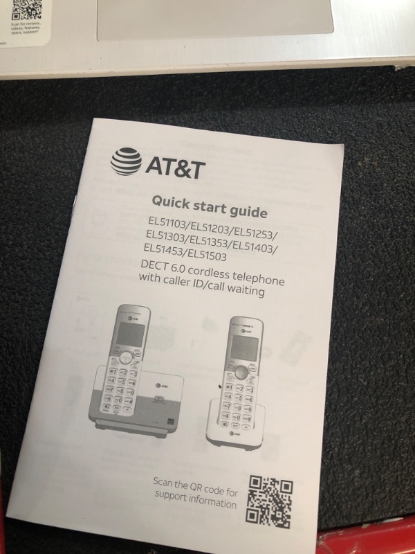 Photo 2 of AT&T EL52215 Dect 6.0 Answering System with Caller ID/Call Waiting Landline Telephone Accessory,Gray