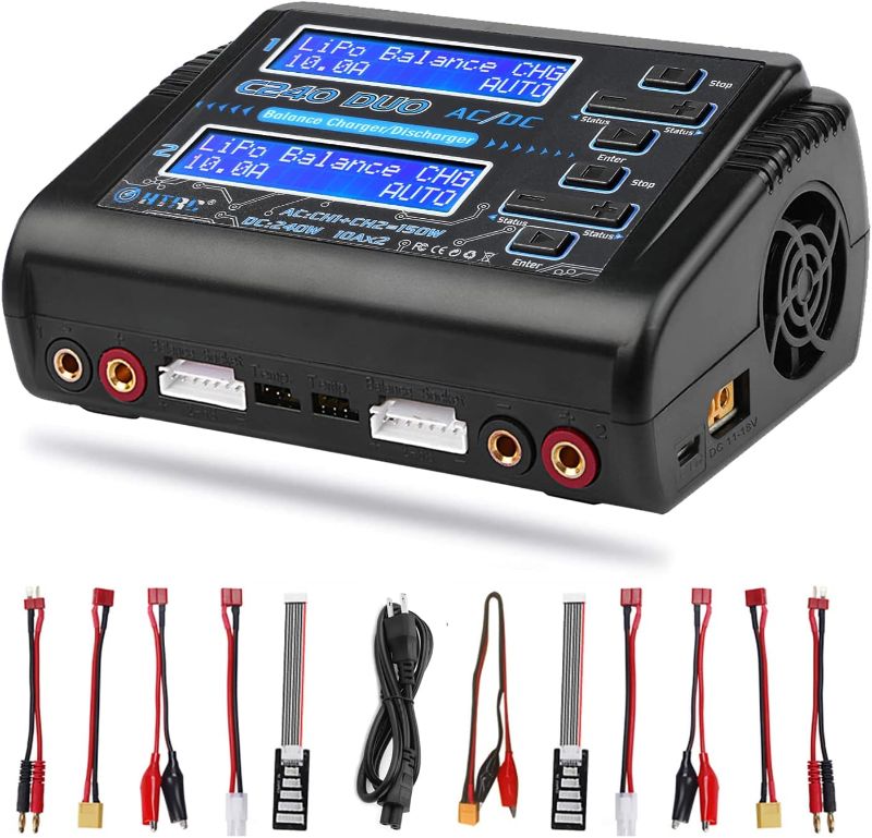 Photo 1 of *NOT TESTED** HTRC C240 Dual LiPo Balance Charger 1S-6S AC 150W DC 240W 10A RC Battery Charger Battery Charger Discharge