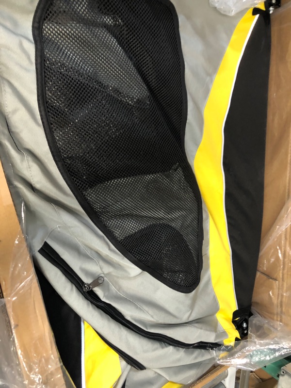 Photo 1 of Extra Large Dog Stroller for 2 Dogs, Foldable Capacity up to 120 Lbs (Yellow-Grey)