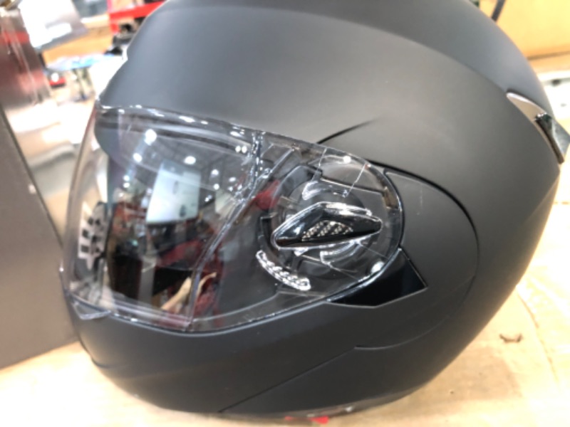 Photo 4 of AHR Motorcycle Full Face Helmet Medium Matte Black