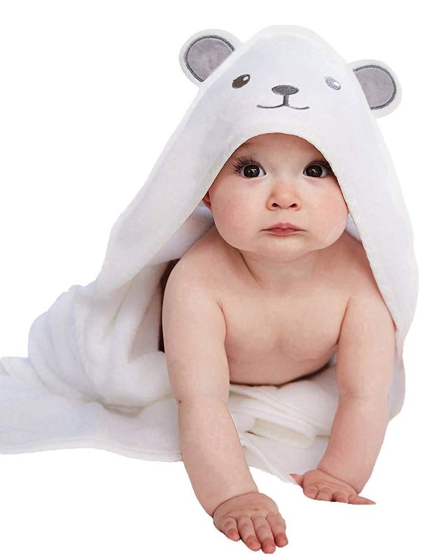 Photo 1 of BABY HOODED TOWEL WITH WASHCLOTH AND BATH GLOVE (SIMILAR TO STOCK PHOTO)