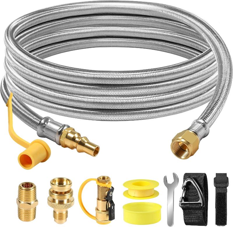 Photo 1 of **MISSING ACCESSORIES, JUST HOSE** NQN 12FT RV 1/4'' Quick Disconnect Connect Propane Hose 