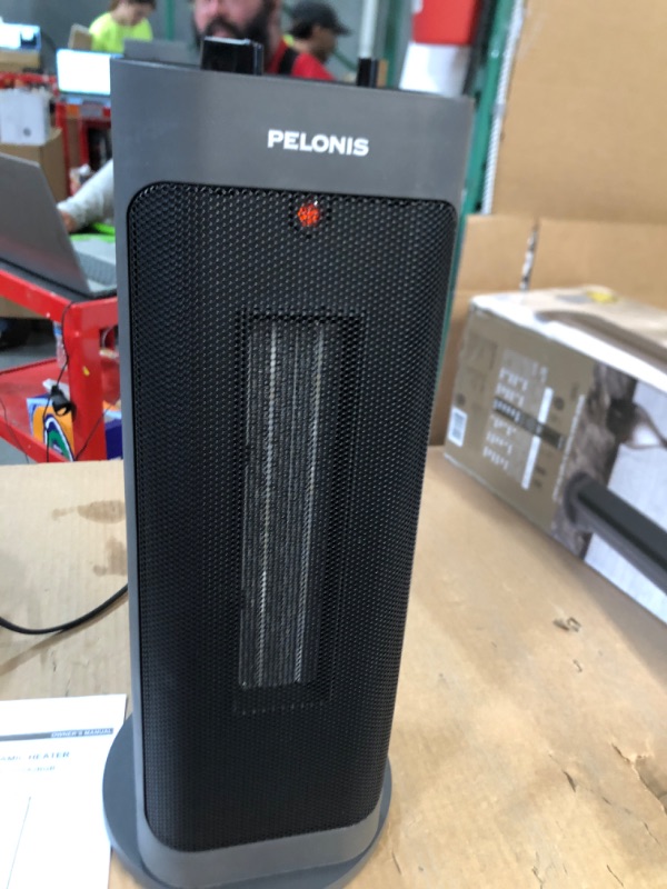 Photo 1 of PELONIS PTH15A2BGB 1500W Fast Heating Space Heater, Programmable Thermostat, Easy Control, Widespread Oscillation, Over Heating & Tip-over Switch Protection, 7.72 x 7.72 x 17.76 Inches, Gray , Grey