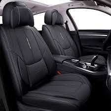 Photo 1 of 2 Leather Car Seat Covers Black Universal Fit Cars 