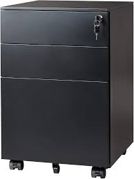 Photo 1 of DEVAISE 3 Drawer Mobile File Cabinet, Wood Filing Cabinet fits A4 or Letter Size for Home Office, Black