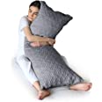 Photo 1 of * USED * 
Sleepsia Full Body Pillow for Adults - 20x54 Long Pillow with Memory Foam Shredded | Ultra Smooth Breathable Bed Pillows for Side Sleepers with Washable Cover - Grey