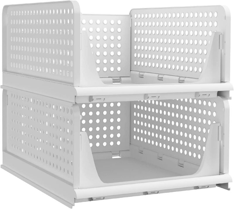 Photo 1 of  Stackable Plastic Storage Basket-Foldable