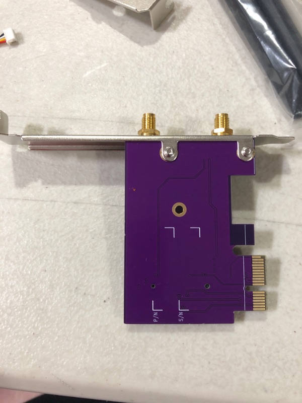 Photo 4 of PCIE X1 to M.2/NGFF (A+E Key) WiFi Bluetooth Wireless Module Adapter Card with Dual-Band 2.4&5G 2X 5dBi Antenna.