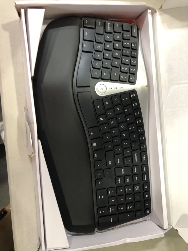 Photo 2 of Nulea Wireless Ergonomic Keyboard, 2.4G Split Keyboard with Cushioned Wrist and Palm Support, Arched Keyboard Design for Natural Typing, Compatible with Windows/Mac