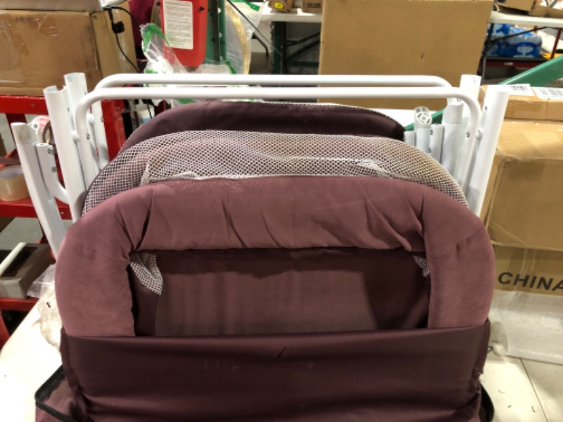 Photo 2 of Dream On Me Traveler Portable Bassinet in Berry, Lightweight and Breathable Mesh Design, Easy to Clean and Fold Baby Bassinet - Carry Bag Included