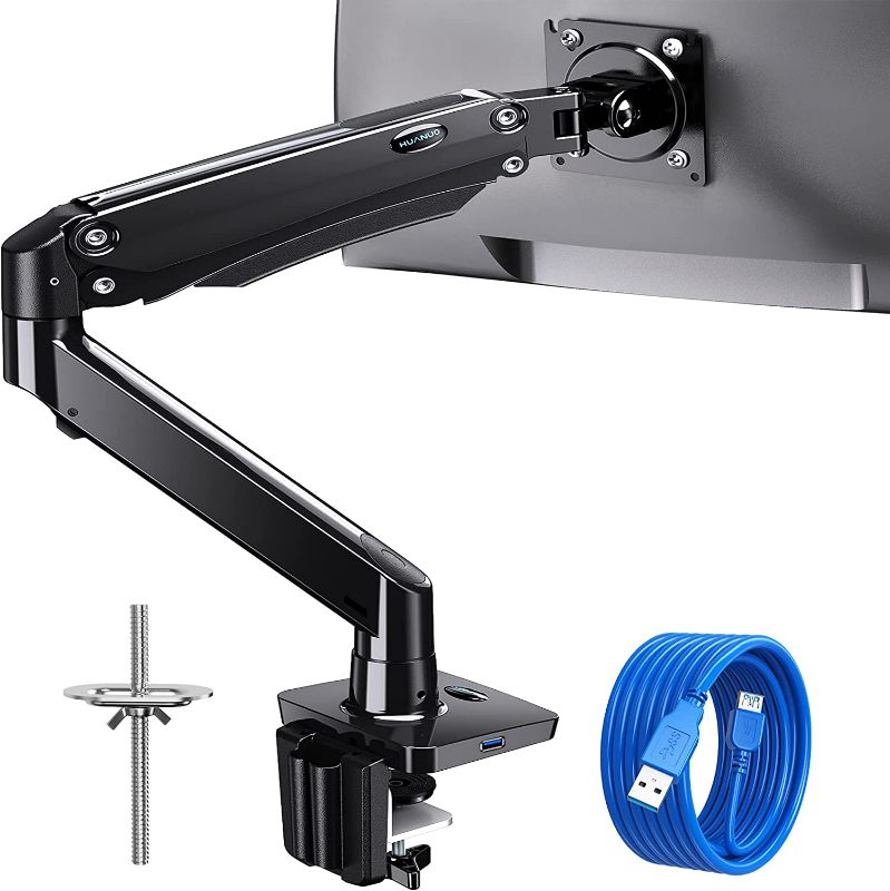 Photo 1 of HUANUO Single Monitor Arm, Gas Spring Monitor Desk Stand
