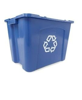 Photo 1 of Rubbermaid Commercial Products, Recycling Bin/Box, Blue ( 14 Gallon Recycling Bin 