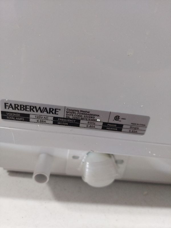 Photo 7 of **NEW** **NO BOX** Farberware Professional Portable Dishwasher White