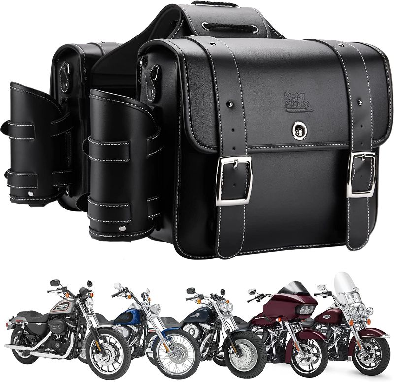 Photo 1 of 20L Motorcycle PU Leather Saddlebags With Water Cup Holder For Dyna Sportster
Regular price