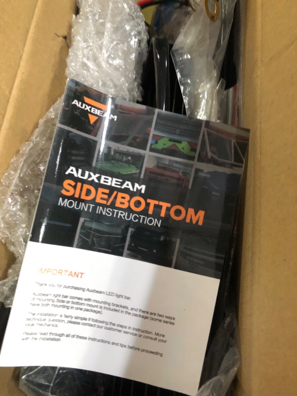 Photo 2 of Auxbeam 30 Inch 180W Amber LED Light Bar Dual Color 6 Modes Amber White Flashing Strobe Light Off-Road Auxiliary Fog Light Spot Flood Combo w/ 10FT Wiring Harness   **** USED UNKNOWN MISSING PARTS **** UNABLE TO TEST FUNCTION 