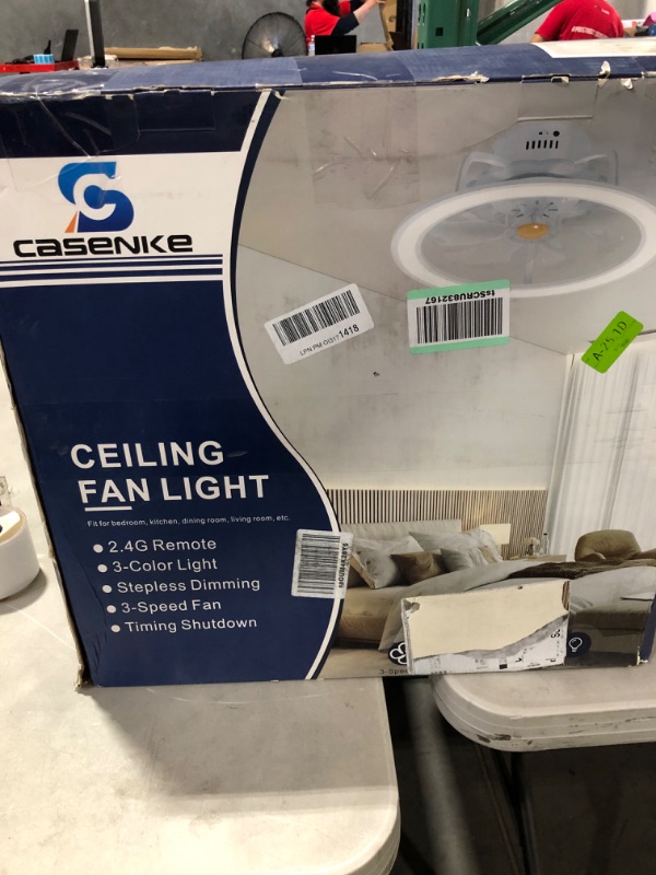 Photo 1 of **UNABLE TO TEST** IWANU Ceiling Fan with Lights Remote APP Control **NOT TESTED** **LOOKS BRAND NEW**