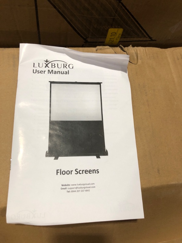 Photo 2 of LUXBURG 100" 221x125cm Portable Freestanding Floor Pull-up Screen 