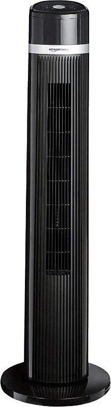 Photo 1 of Amazon Basics Oscillating 3 Speed Tower Fan with Remote **TURNS ON** **LOOKS NEW**
