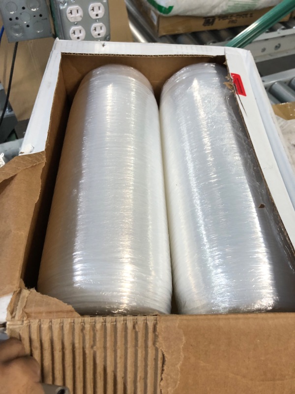 Photo 2 of PackageZoom Pre Stretched 15” x 1500 ft 4 Rolls Stretch Wrap Film Clear Cling Plastic for Moving and Packaging Stretch Wrap 15" wide x 1500 ft x 4 Rolls