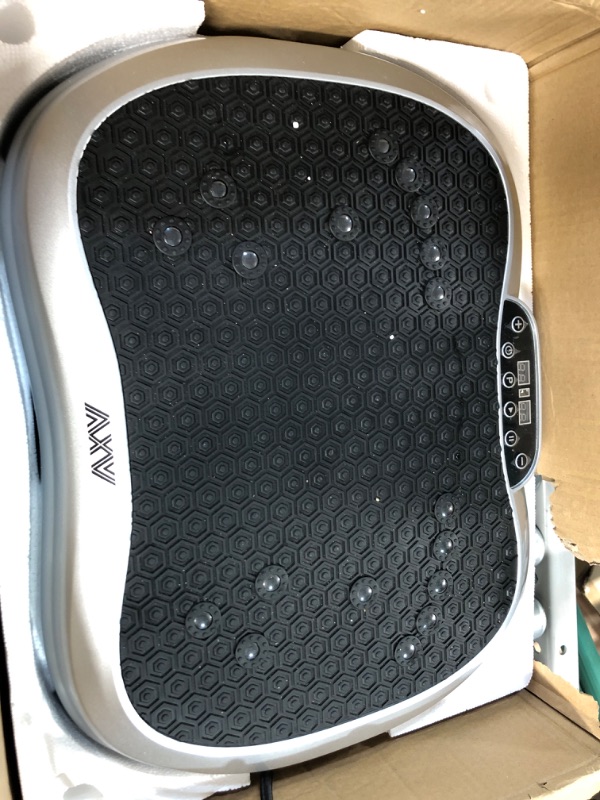 Photo 1 of AXV Vibration Plate Exercise Machine Whole Body Workout Vibrate Fitness Platform Lymphatic Drainage Machine for Weight Loss Shaping Toning Wellness Home Gyms Workout MINI-SILVER