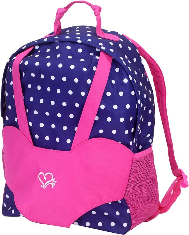 Photo 1 of Sophia's Polka Dot Backpack Carrier to fit 15'' & 18'' Dolls, Navy