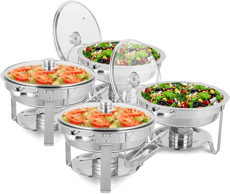 Photo 1 of **SEE NOTES** ROVSUN 5Qt 1 Pack Chafing Dish Buffet Set, Stainless Steel Round 