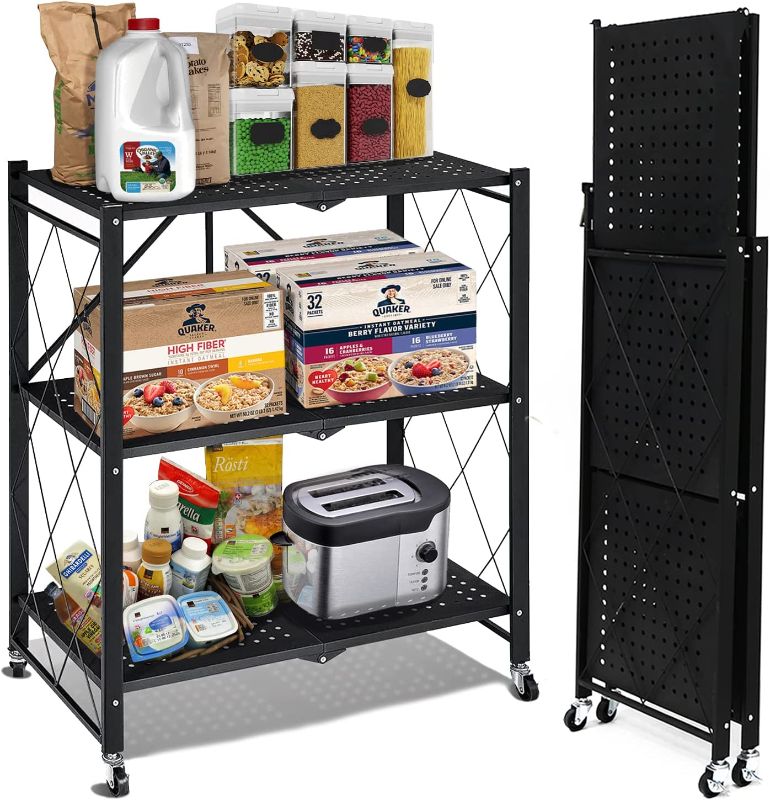 Photo 1 of **DAMAGED- BROKEN WELD ON 2ND SHELF *** MYDENIMSKY 3-Tier Storage Shelves, Black