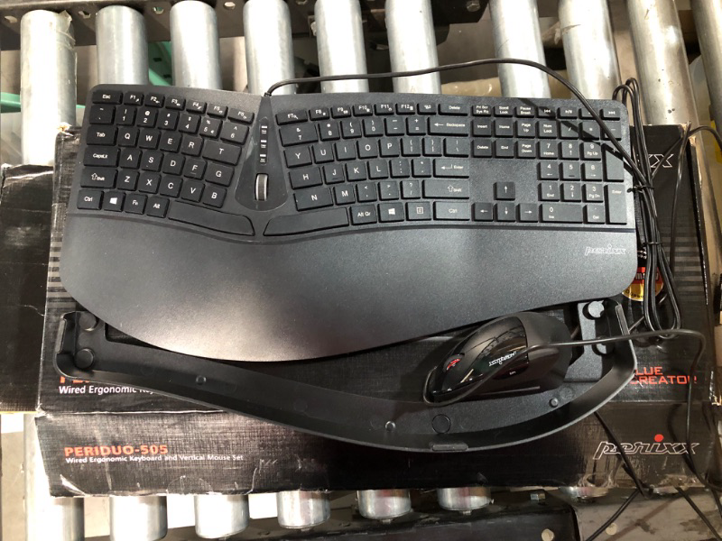 Photo 2 of Perixx Periduo-505, Wired USB Ergonomic Split Keyboard and Vertical Mouse Combo