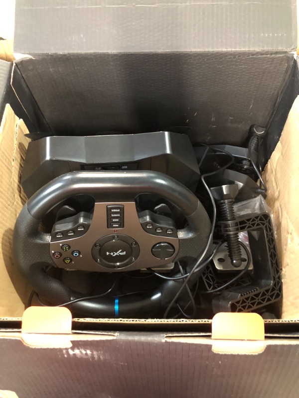 Photo 4 of PC Steering Wheel PXN V9 270/900°PS4 Steering Wheel Dual-Motor Feedback Driving with Pedals and Shifter game racing wheel for Xbox one/Xbox Series X/S PS3/PS4/N-Switch/PC