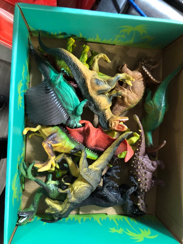 Photo 1 of Dinosaur Toys for Kids,Dinosaur Sound Book with Pack of 12 Toy Dinosaurs Figures,