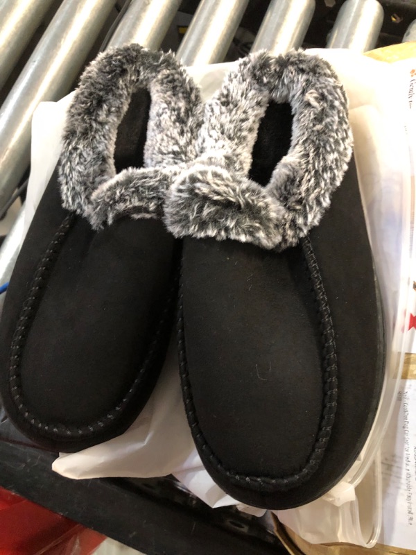 Photo 2 of *SEE PICTURE FOR REFERENCE*Men's Cozy House Slippers - Warm Soft Classic Memory Foam Home Slippers Indoor/Outdoor 5-6 Black Grey