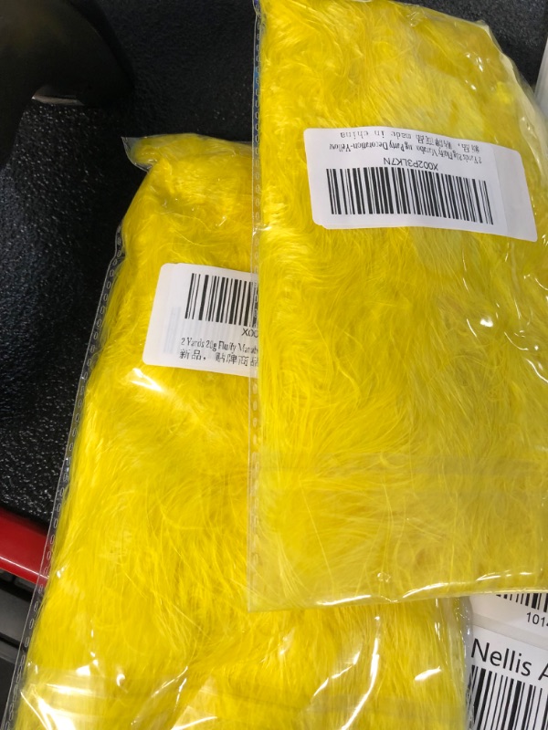 Photo 2 of 2 Yards 20g Fluffy Marabou Feather Boa for DIY Craft Sewing Trim Home Wedding Party Decoration-Yellow yellow 20g pack of 2