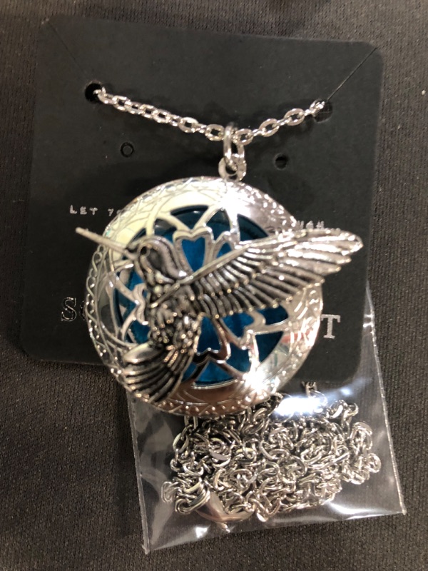 Photo 2 of *SEE PICTURE FOR REFERENCE*SOULMEET Round Shaped Wisdom Hummingbird Locket Necklace, hummingbird locket only