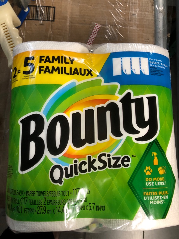 Photo 3 of Bounty Quick-Size Paper Towels, White, 12 Family Rolls = 30 Regular Rolls