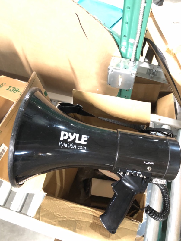 Photo 3 of Pyle Megaphone Speaker with Rechargeable Battery, LED Lights, Siren Alarm Mode