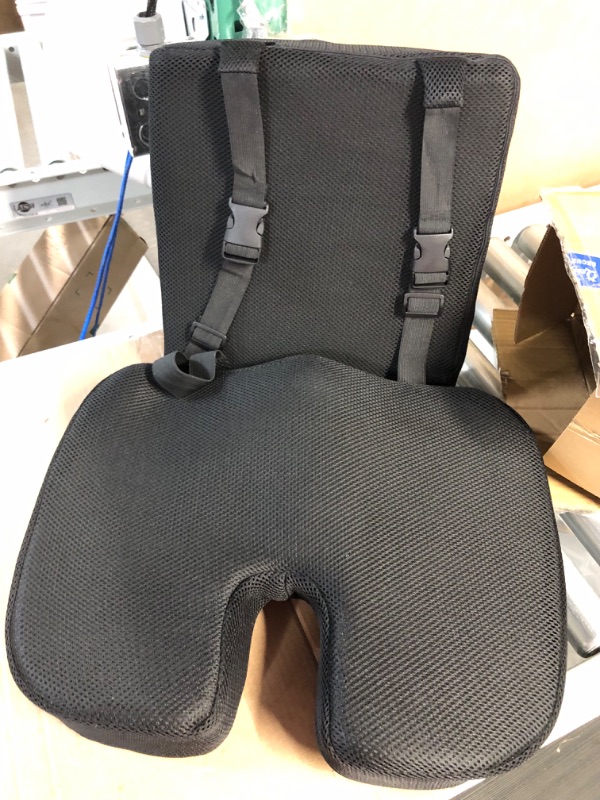 Photo 2 of Qutool Orthopedic Seat Cushion and Lumbar Support Black