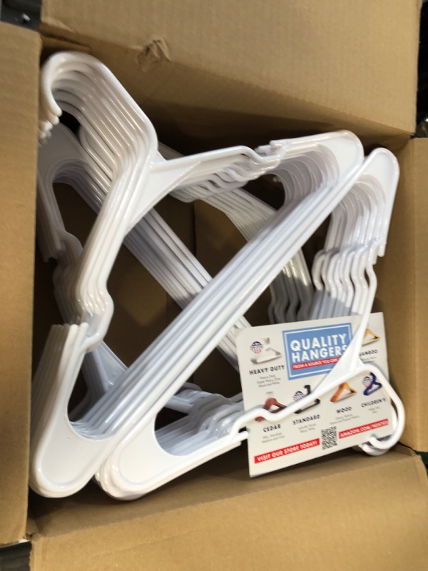 Photo 2 of (LOOK NEW) Neaties Heavy-Duty Plastic Hangers White, 24pk White