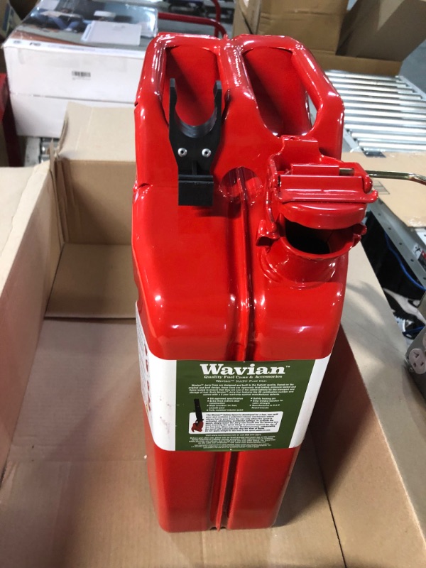 Photo 3 of Wavian Red Authentic NATO Jerry Fuel Can and Spout System (20 Liter)