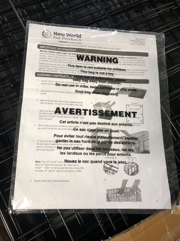 Photo 3 of *SEE NOTES MidWest Homes for Pets Newly Enhanced Single & Double Door New World Dog Crate, Includes Leak-Proof Pan, Floor Protecting Feet, & New Patented Features 36-Inch Single Door